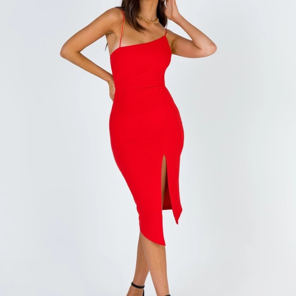 NWOT Princess Polly AERO MIDI DRESS RED